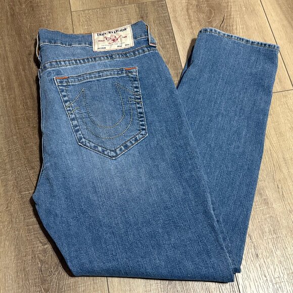 True Religion Men’s Geno Relaxed Slim Jeans Size 38x30 No Flap - Picture 7 of 14